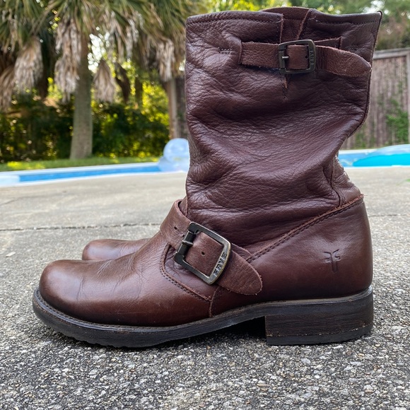 Frye Shoes | Frye Veronica Short Dark Brown Boots | Color: Brown | Size: 7 | Kylawren's Closet